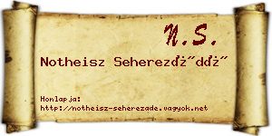 Notheisz Seherezádé névjegykártya
